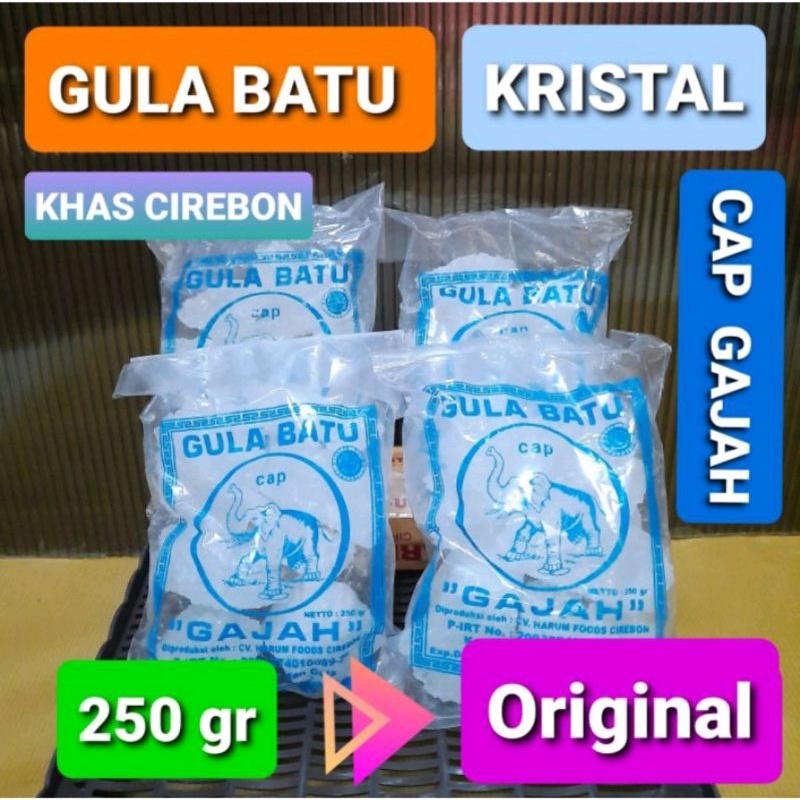 

GULA BATU KRISTAL CAP GAJAH KHAS CIREBON 250Gr GRATIS TEH UPET