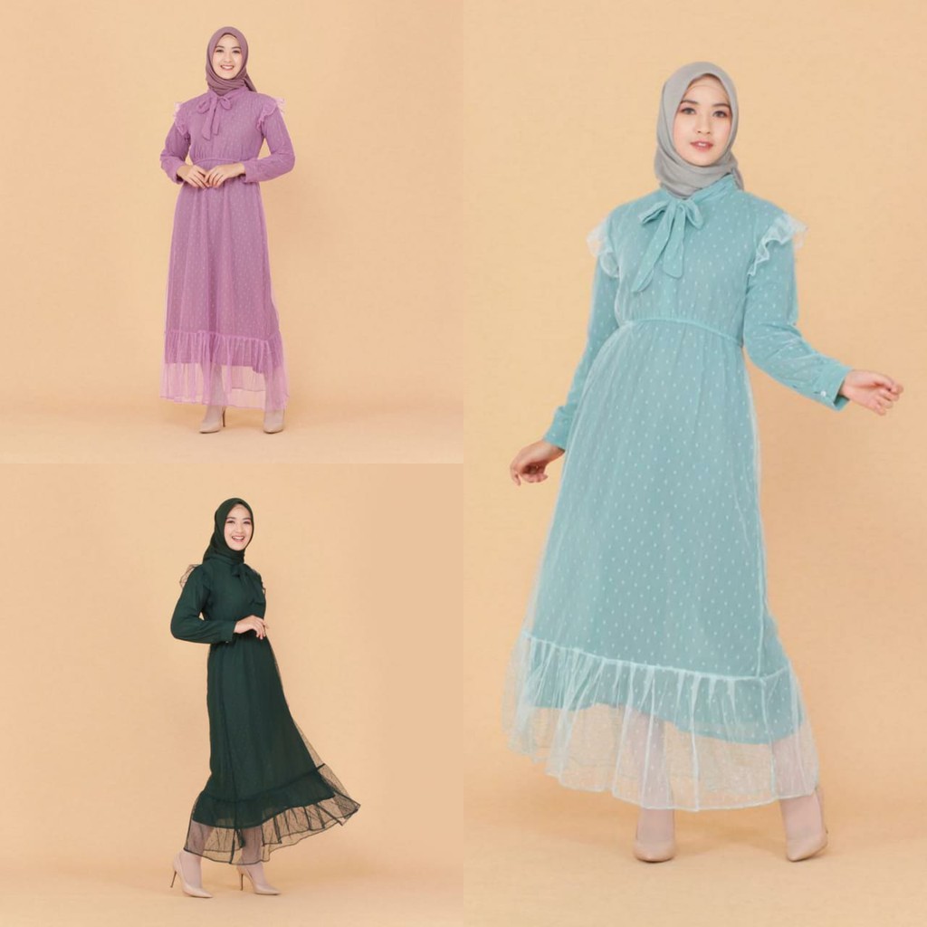 Bisa COD DAVINA MAXY – NONIHIJAB GAMIS MURAH PAKAIAN MUSLIM WANITA DRESS MAXI