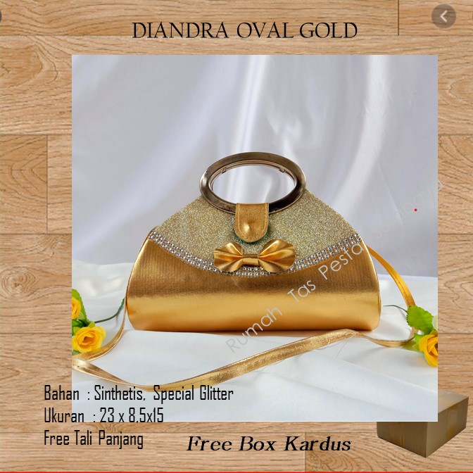 Tas Seserahan,Tas Souvenir,Tas Home Made ,DIANDRA OVAL GOLD