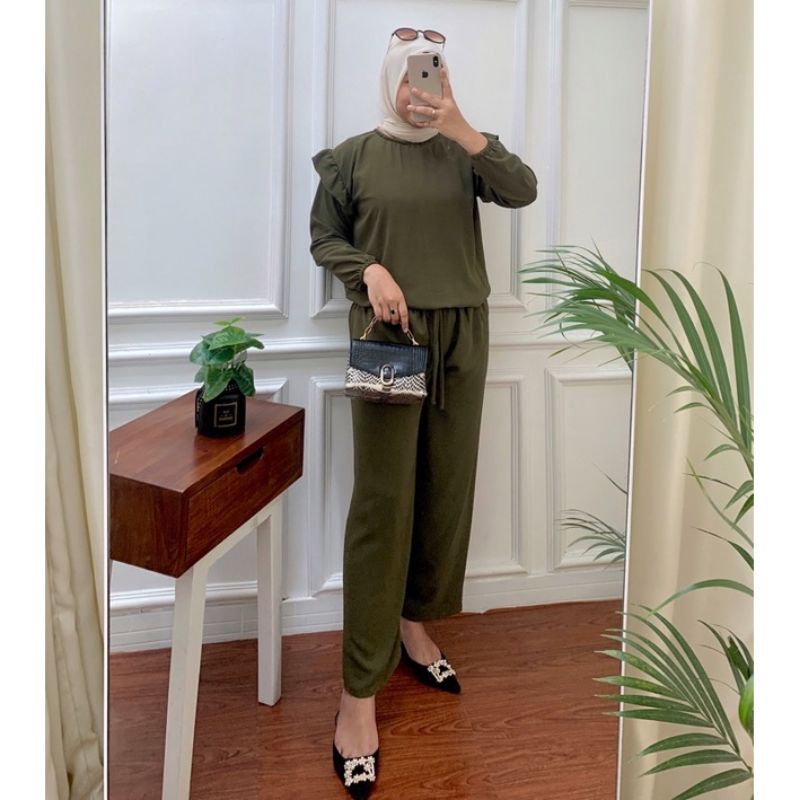 Oneset Setelan Crinkle  Blouse