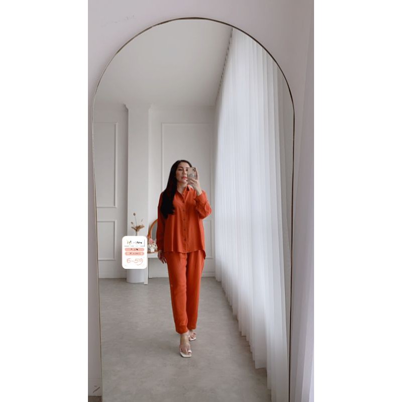 Chloe Set E-59 SETELAN WANITA HIJAB MUSLIM LENGAN PANJANG RAYON JUMBO FIT XXL