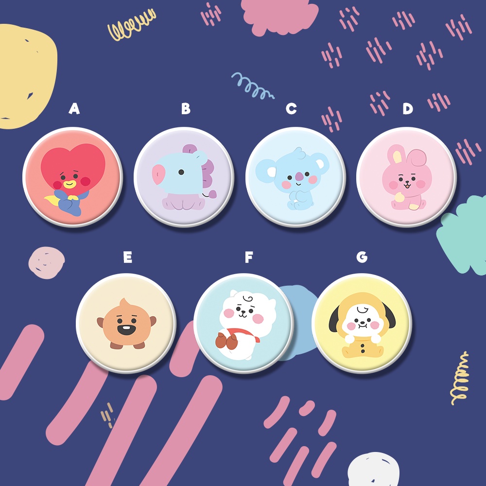 Jual Feragatha Pop Socket Phone Grip Phone Holder BT21 Kpop Untuk Semua