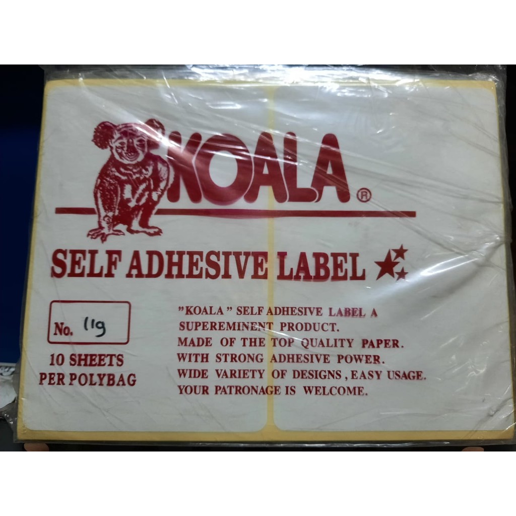 Kertas Sticker Label Koala No 119 Kertas Stiker Tempel