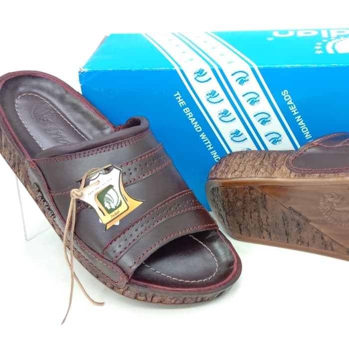 sandal kulit indian 337 maroon.original indian