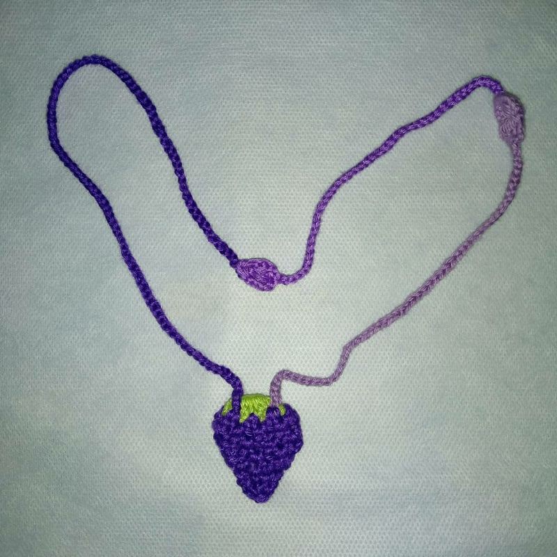 Kalung Anggur Sembur Ungu | Kalung Rajutan Wanita | Kalung Rajutan Anak