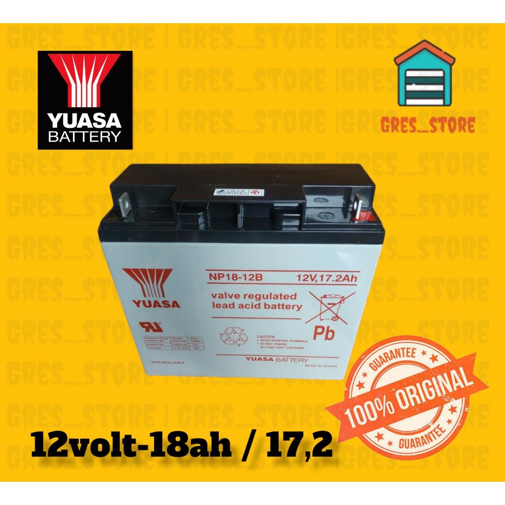 Battery aki accu kering ups 12v 17Ah YUASA NP18-12 18ah 17AH AKI UPS AKI GENSET
