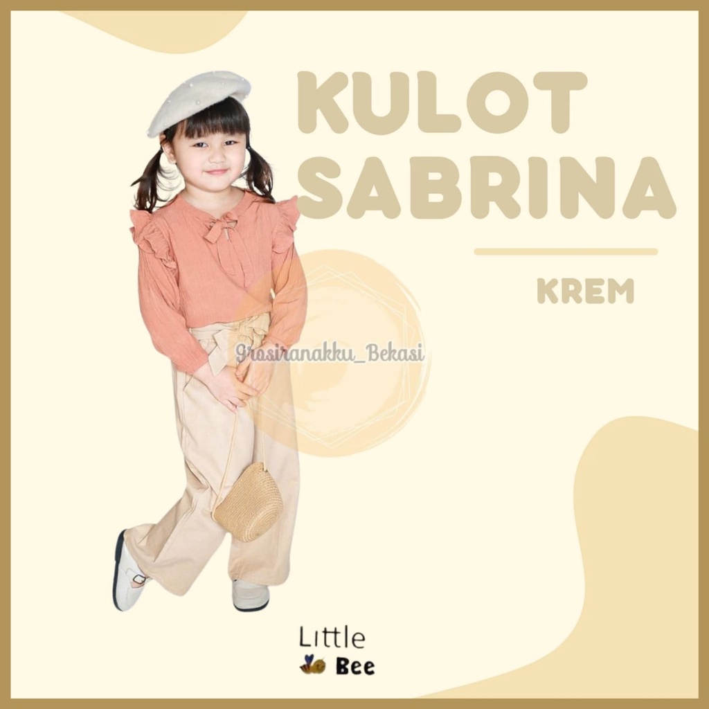 Kulot Anak Polos Sabrina Littlebee Junior Warna Kream Size 2-6Tahun