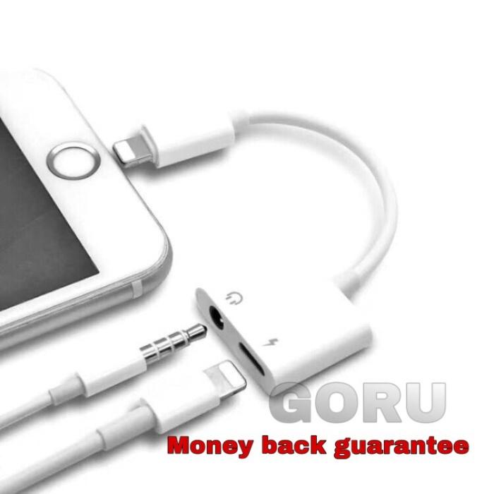 Dual connector iphone 7 8 plus X Xs lightning and jack 3.5mm original