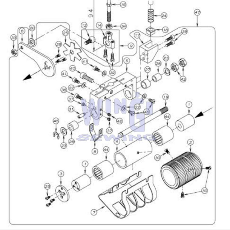 KANSAI 1508 Puller Set Besi Mesin Jahit Karet KANSAI 1508