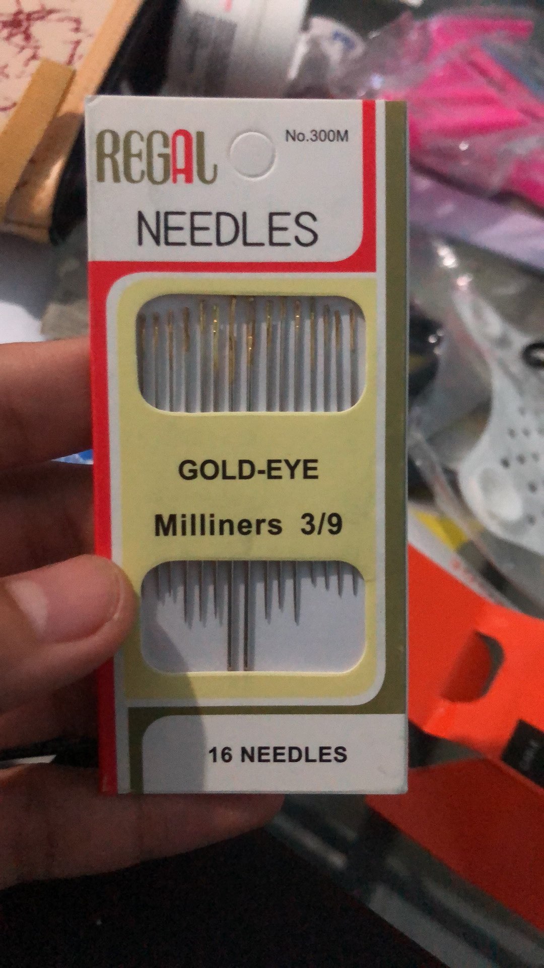 Jarum Jahit Tangan Regal Gold Eye Milliners 3/9 Isi 16 Pcs