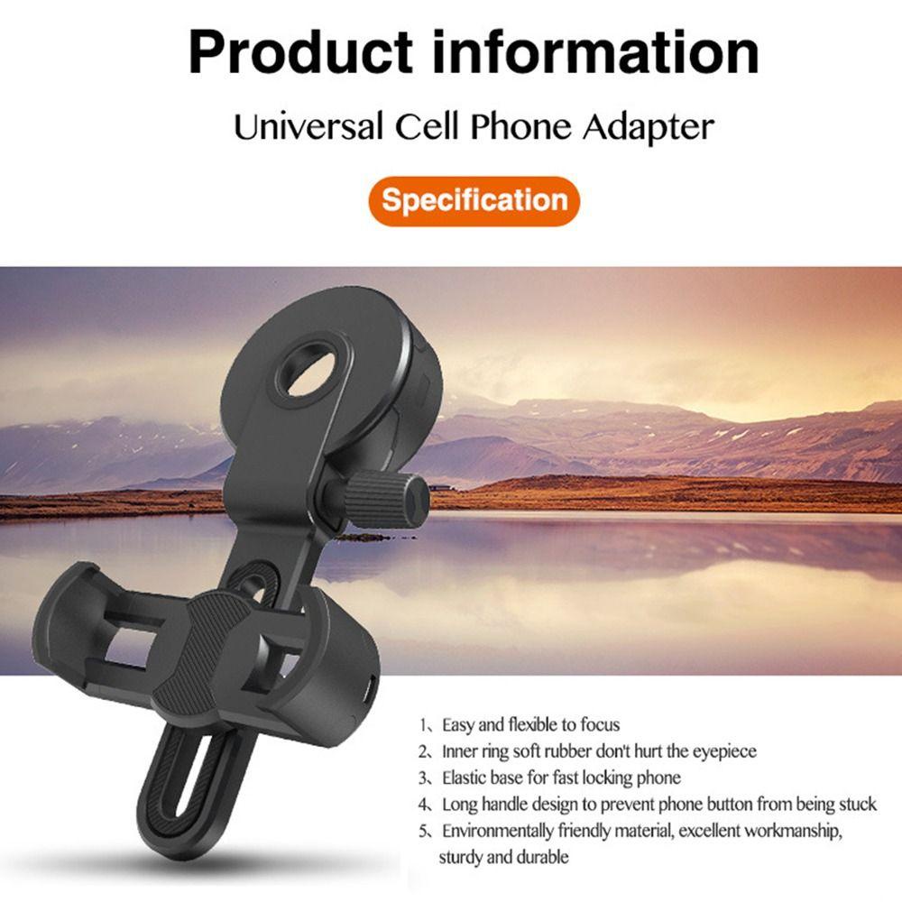 POPULAR Populer Telescope Phone Holder Hitam Universal Braket Teleskop Tahan Lama