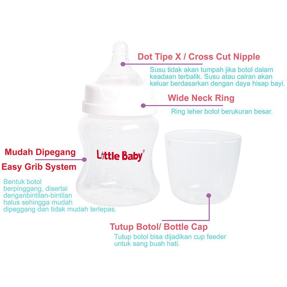 Little Baby Botol Susu Wide Neck 140ml (isi 2)