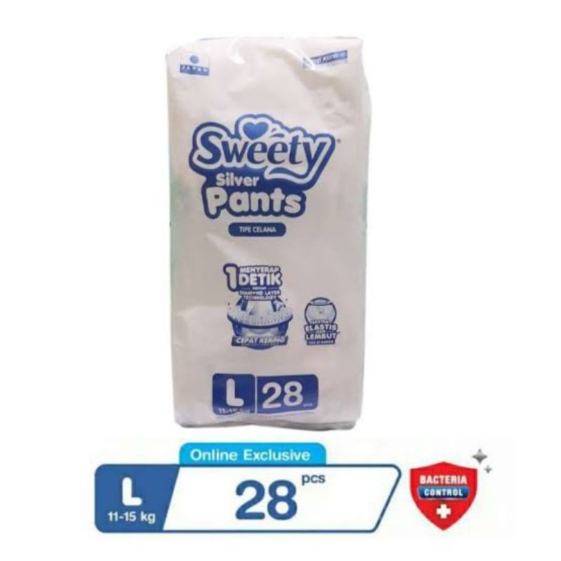 sweety silver pants M30 / L28 / XL26 popok celana sweety silver M 30 / L 28 / XL 26