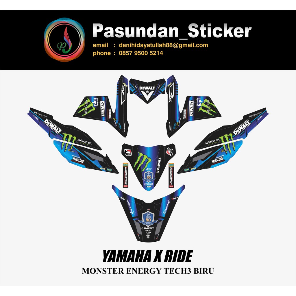 YAMAHA X RIDE MONSTER ENERGY TECH3 BIRU