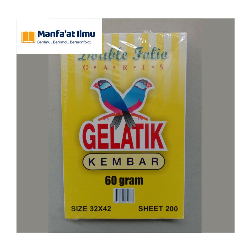 

Kertas Folio Double Garis Gelatik Kembar - Per Pak (isi 200 Lembar)