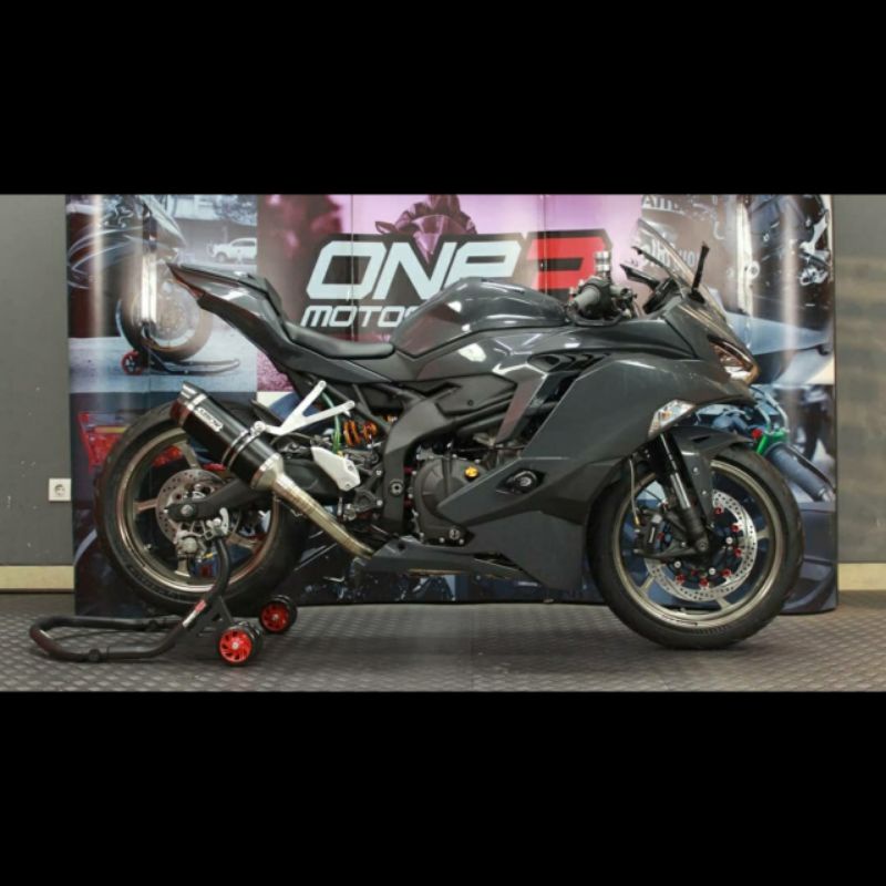 Knalpot Arrow Thunder Black Fullsystem Titanium ProjectOne Kawasaki ZX25R