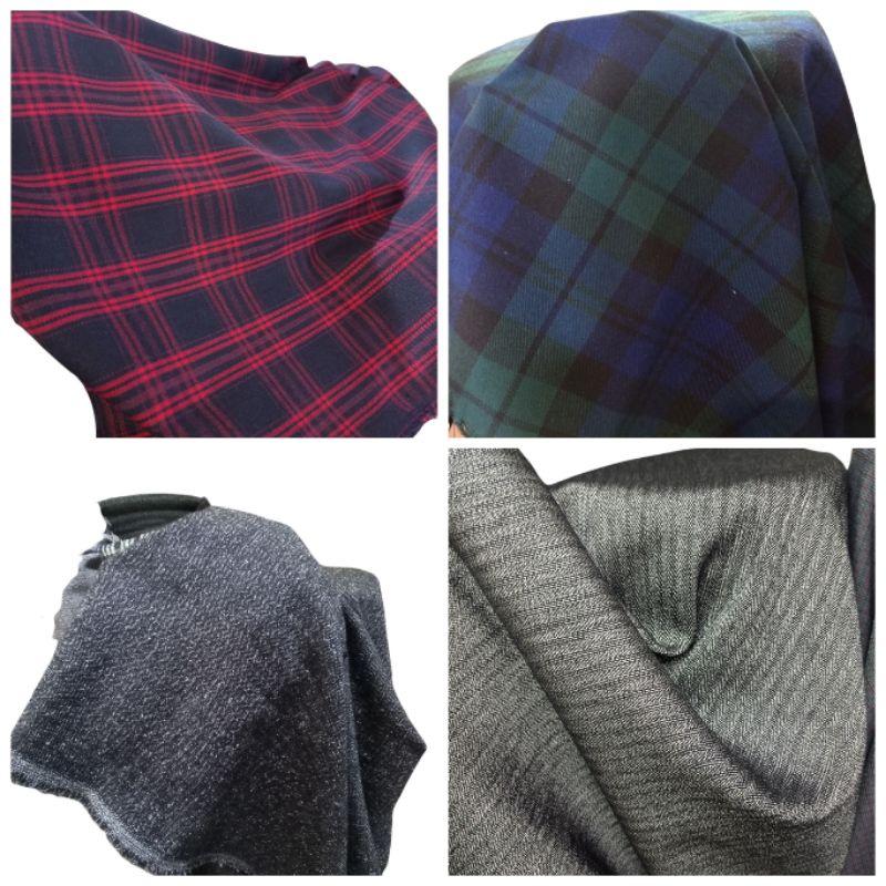 Kain Blazer semiwool/kain semiwoll motif random_kain Blazer,jas,celana,dll