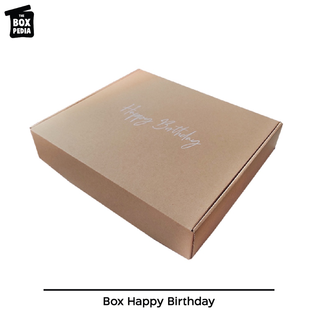 

Corrugated Earlock Box Happy Birthday Cocok Untuk Kado, Hampers, Kotak Kado, Dll Ukuran 30x25x6