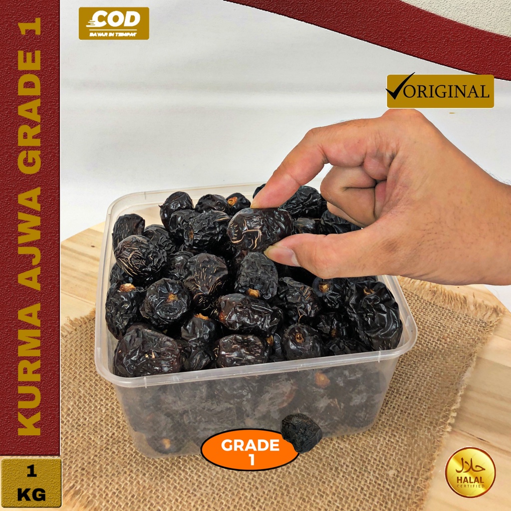 

Kurma Ajwa 1 Kg Grade 1 / Kurma Ajwa Super / Ajwa Madinah / Kurma Ajwa Organik / Kurma Nabi