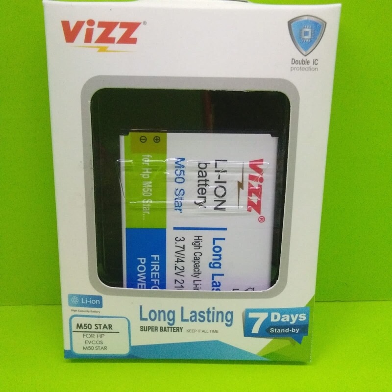 baterai double power vizz evercoss m50 star