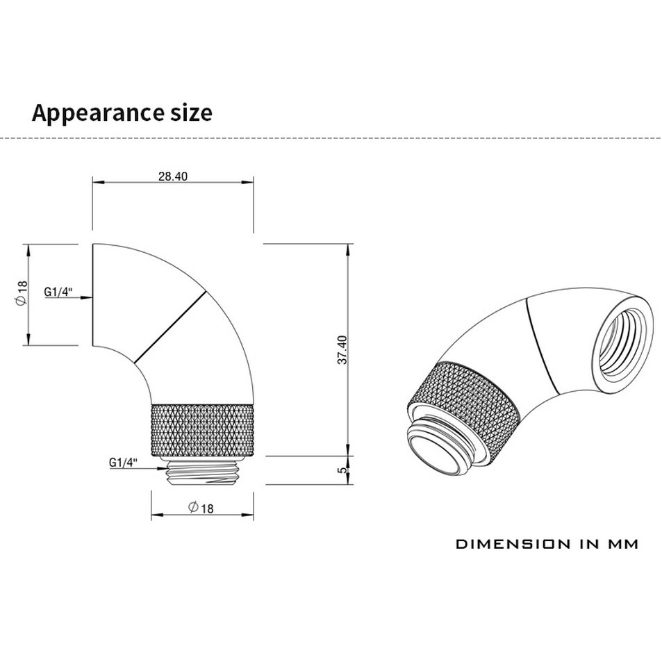 BARROW TSWT902-V1 90 Snake 2-way Rotary Adapter Silver