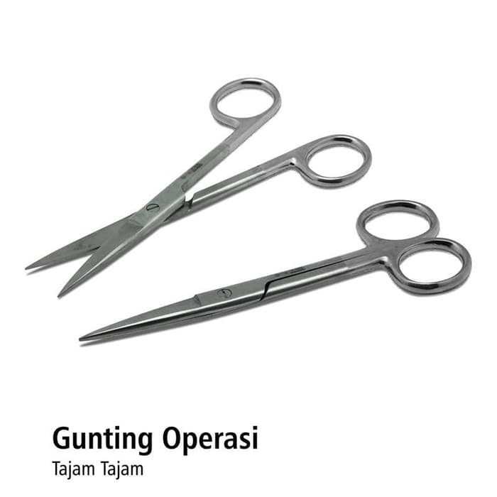 Jual Gunting Operasi Bedah Lurus Bengkok 14cm Tajam Tumpul Shopee Indonesia 