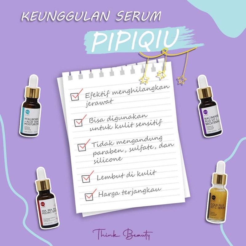 PIPIQIU Gold Plus Vit C Serum Indonesia / Niacinamide Brightening Aha Bha Pha Peeling Hyaluronic