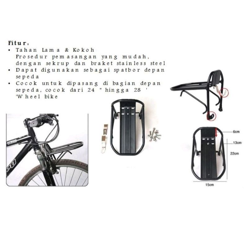 Rak Panier Bagasi Depan Sepeda Alloy