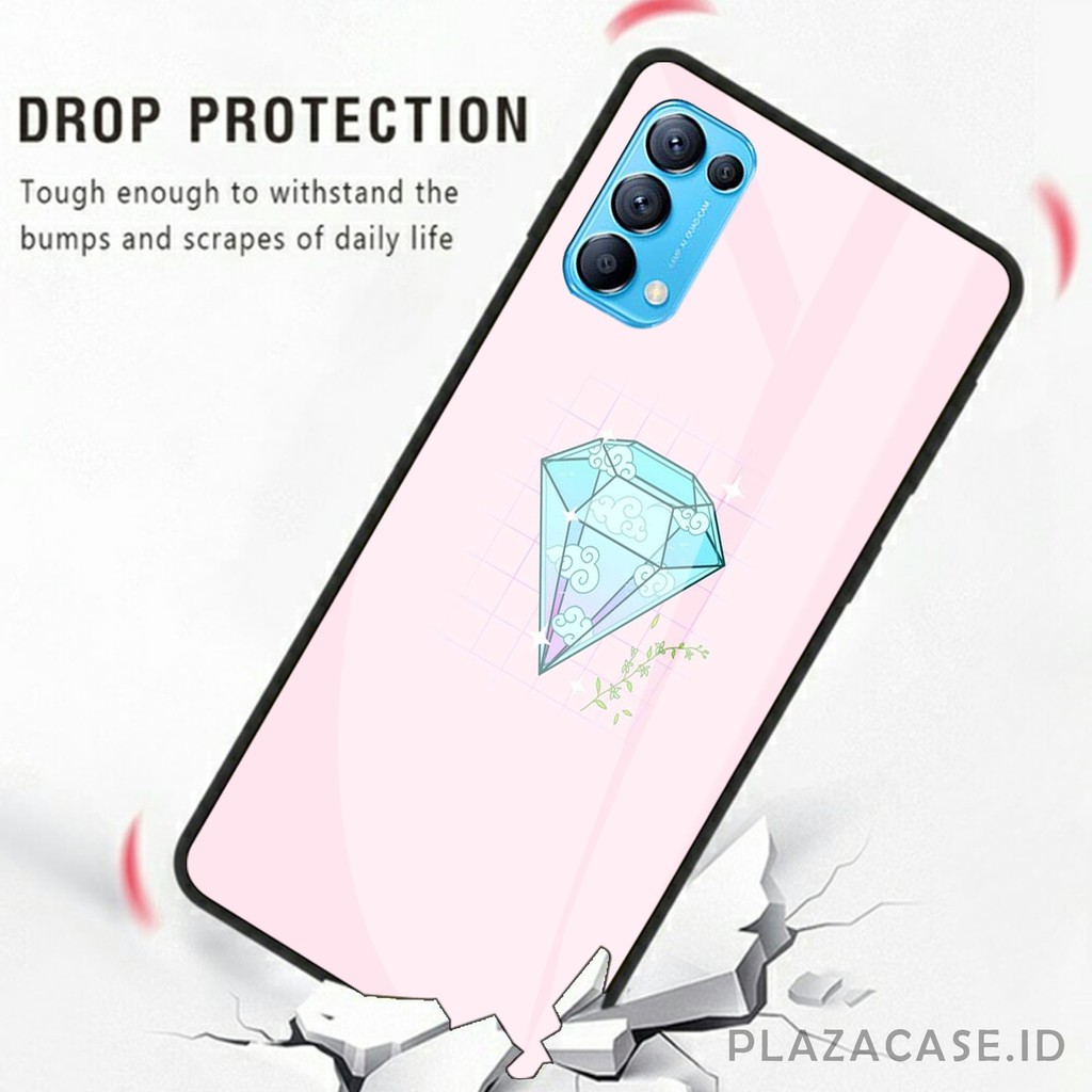 Softcase Glass Diamond [K82] for All Type OPPO RENO 5 RENO 4 RENO 4F A73 A53 A92 A91 A12 A71 A31