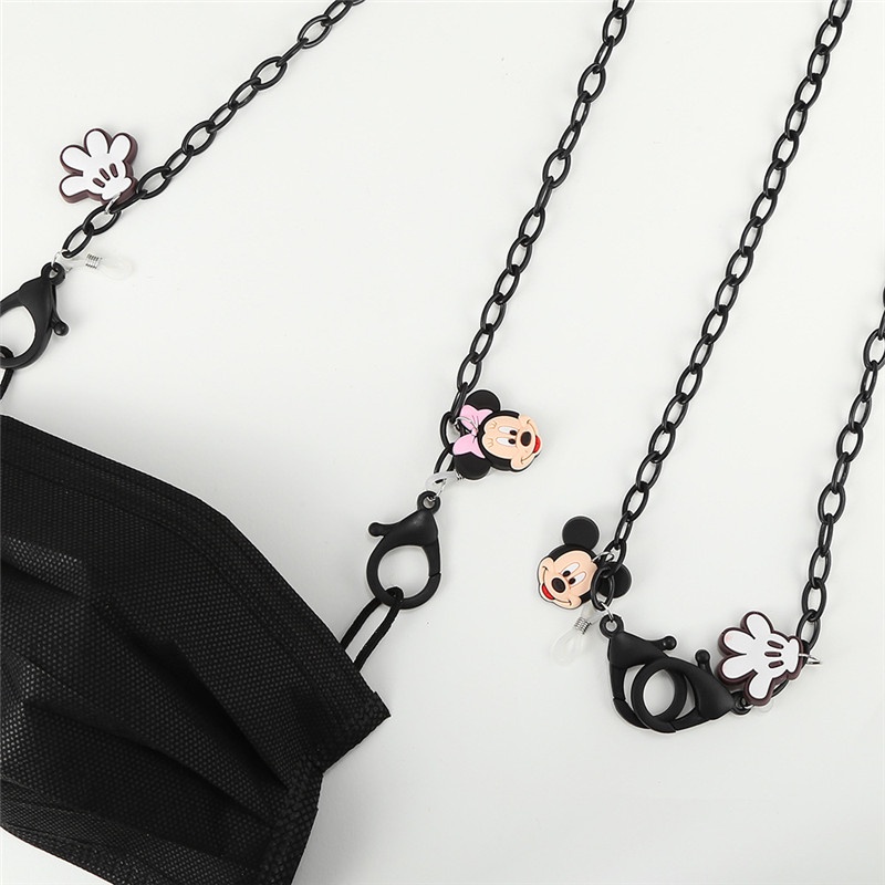 [ACKER] Kasual Sederhana Pria Wanita Hitam Acrylic Lanyard Mouse Rantai Topeng Lucu