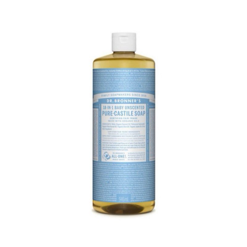 UNCENTED PURE CASTILE LIQUID SOAP DR BRONERS 946ml