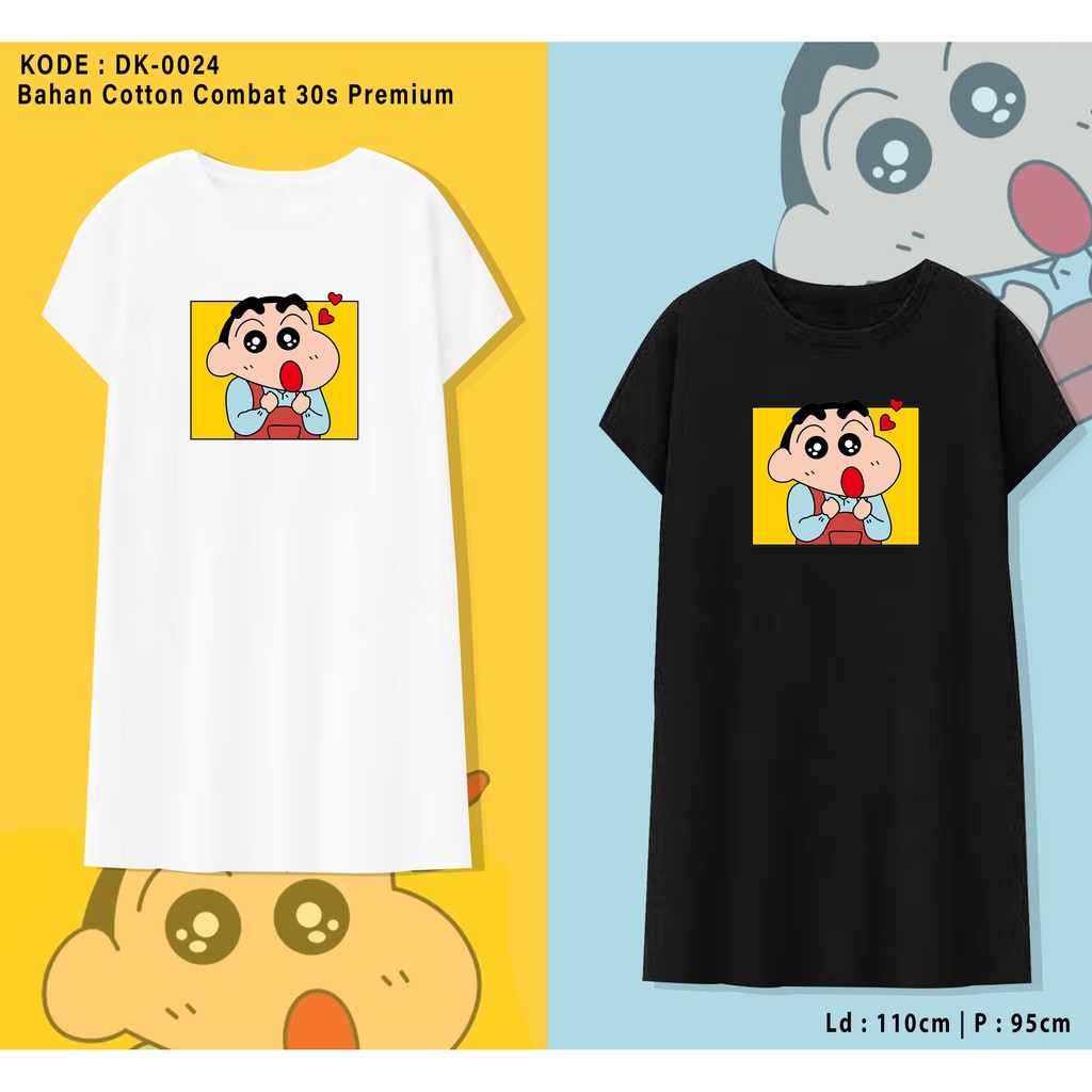 SHIN WORK  / TERMURAH /TERUSAN SANTAI BAJU DRESS KATUN WANITA LENGAN PENDEK / TUMBLR TEE /  OVERSIZE