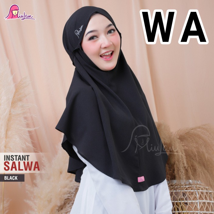 KODE W-MIULAN SALWA TALI JILBAB KERUDUNG DEWASA BERGO INSTAN SALWA / HIJHAB / JILBAB-WA-BLACK
