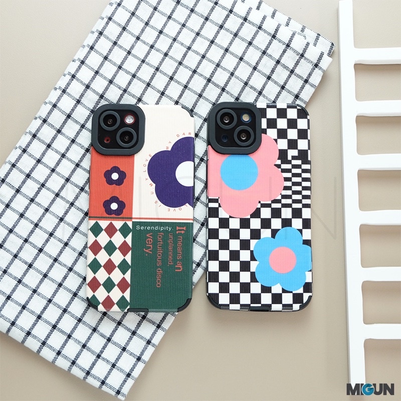 Y2k Flower Case - Leather Softcase for iPhone 11 12 13 MINI PRO PROMAX 7 8 SE2020 X XS XR XSMAX