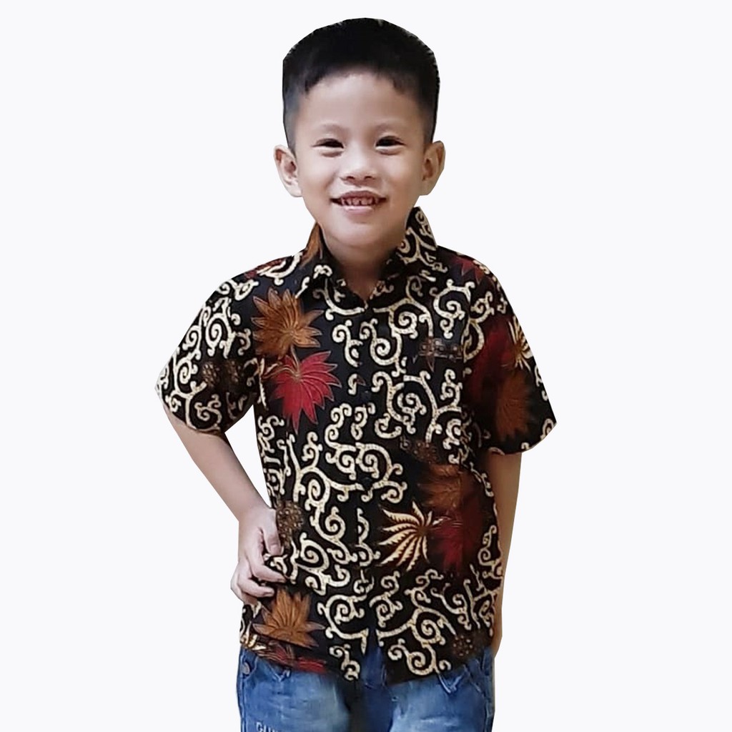 SB Collection Atasan Batik Jeinna Kemeja Lengan Pendek Anak Laki-laki