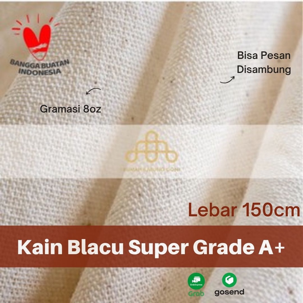 Kain Blacu Super Grade A+ Putih Natural | Premium Calico Fabric - Distributor Bahan Blacu Blaco Belacu Bandung