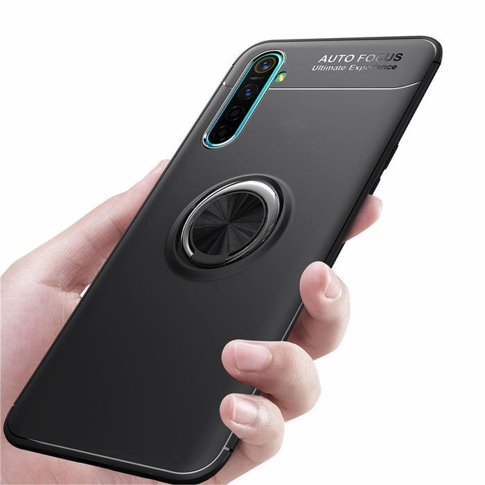 Soft Case Autofocus Magnetic Ring Case for Oppo Realme 6 Pro Invisible Case Auto Focus iRing - Hitam