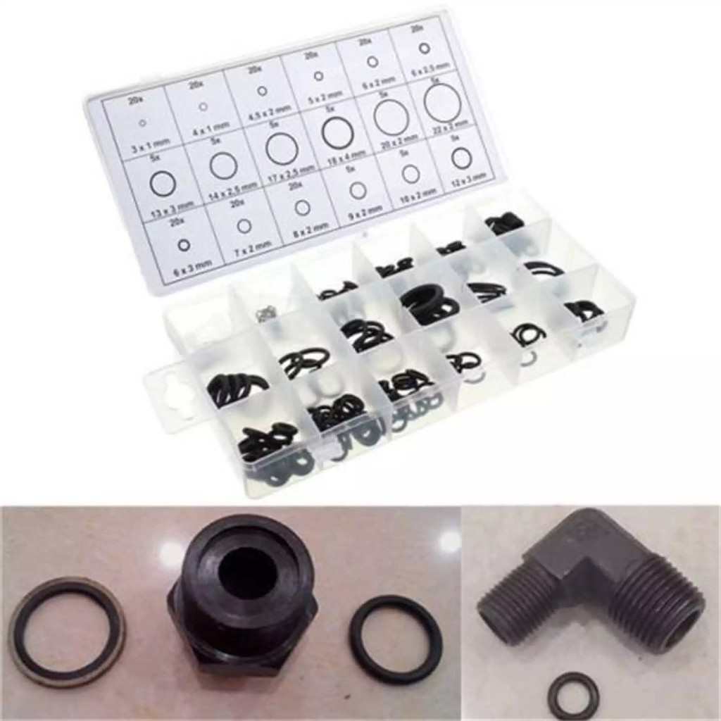 Isi 225 PCS O-Ring Seal // Karet Rubber Oring Seal Tightening Assortment + box