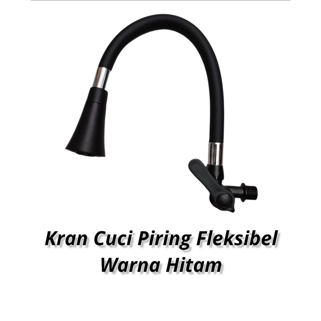 Kran Cuci Piring / Kran Angsa Fleksibel Karet Hitam Dinding ANTI KARAT PROMO HARGA AGEN