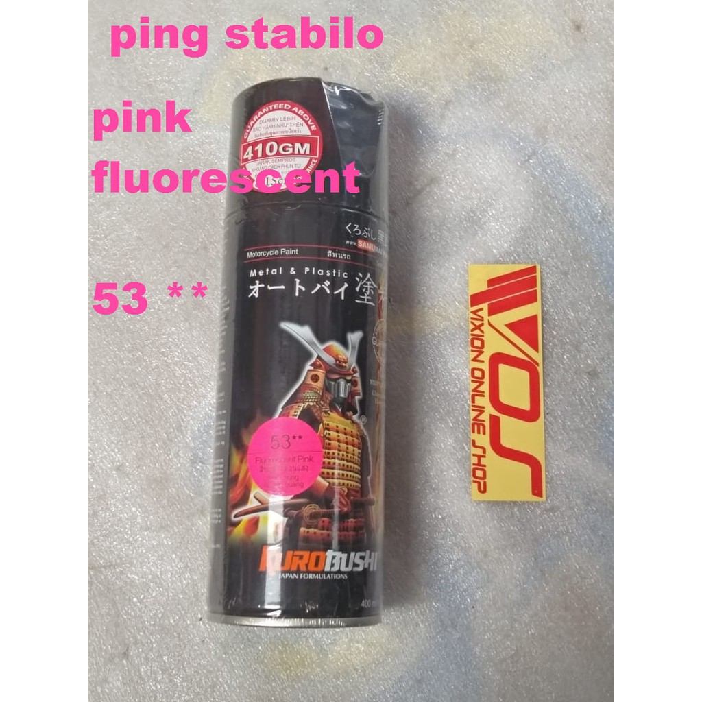 

CAT KALENG SEMPROT PYLOX MERK SAMURAI 400ML PINK FLUORESCENT PING STABILO 53 **