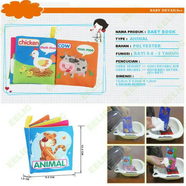 BUKU BANTAL BAYI MAINAN EDUKASI BU04 ANIMAL