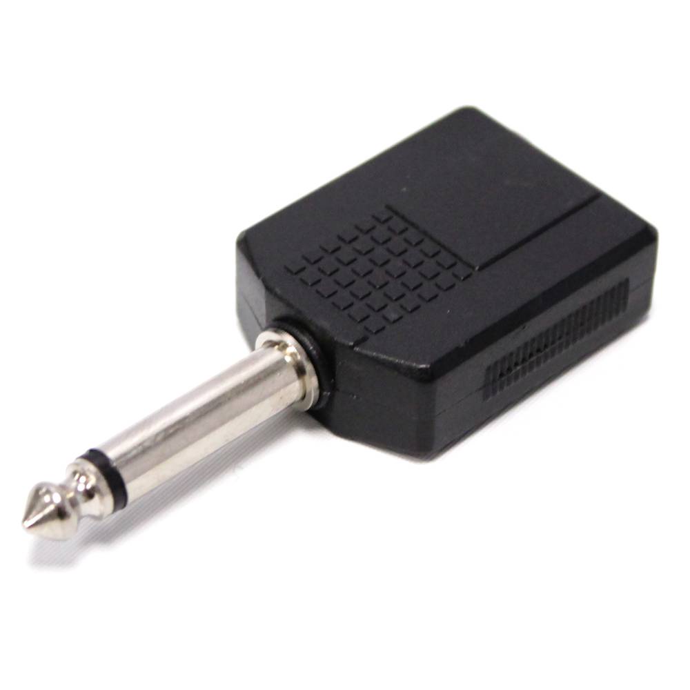 2pcs Jek Jack Mono Audio Mic Microphone Gitar 6.3mm Y Splitter to 2x 6.3 mm