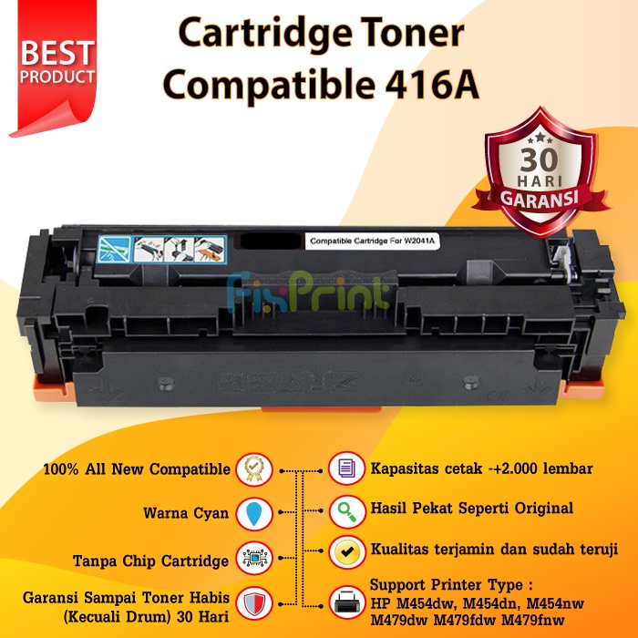 Cartridge Toner Compatible HP 416A 416a W2040A W2041A W2042A W2043A Printer M454dw M454dn M454nw