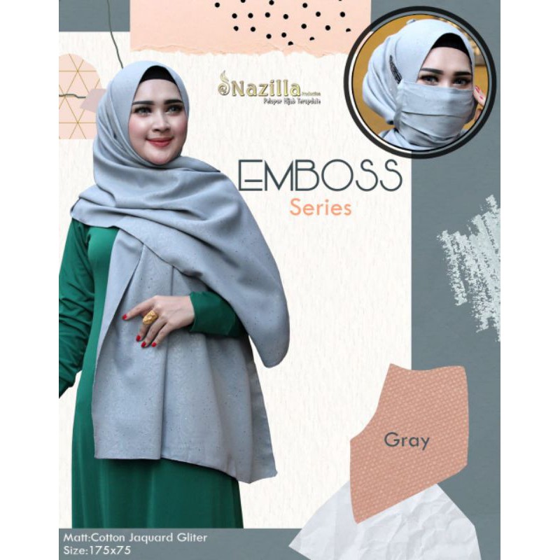 Pasmina Emboss || Ori Nazilla || Free Masker