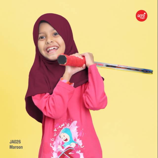 Jilbab anak afrakids warna maroon merah