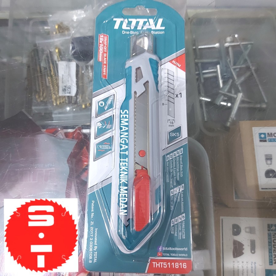 

THT511816 PISAU CUTTER SNAP OFF BLADE KNIFE SK5 18 x 100mm TOTAL