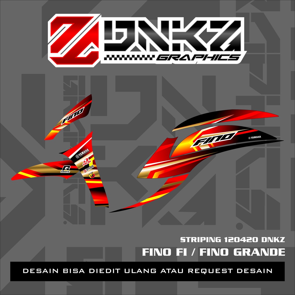 Stiker Fino FI  Grande 125 Decal Striping Fino FI  Grande 125 Premium ST120420 DNKZ