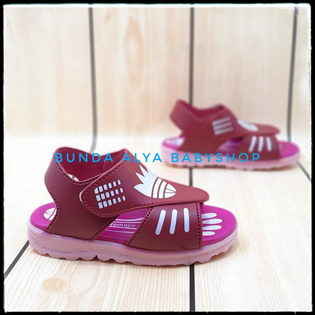 Sendal Anak Perempuan Usia 1 2 Tahun Karet MERAH Anti Licin - Sepatu Sandal Anak Cewek Anti Licin Alas Karet Size 22 - 24