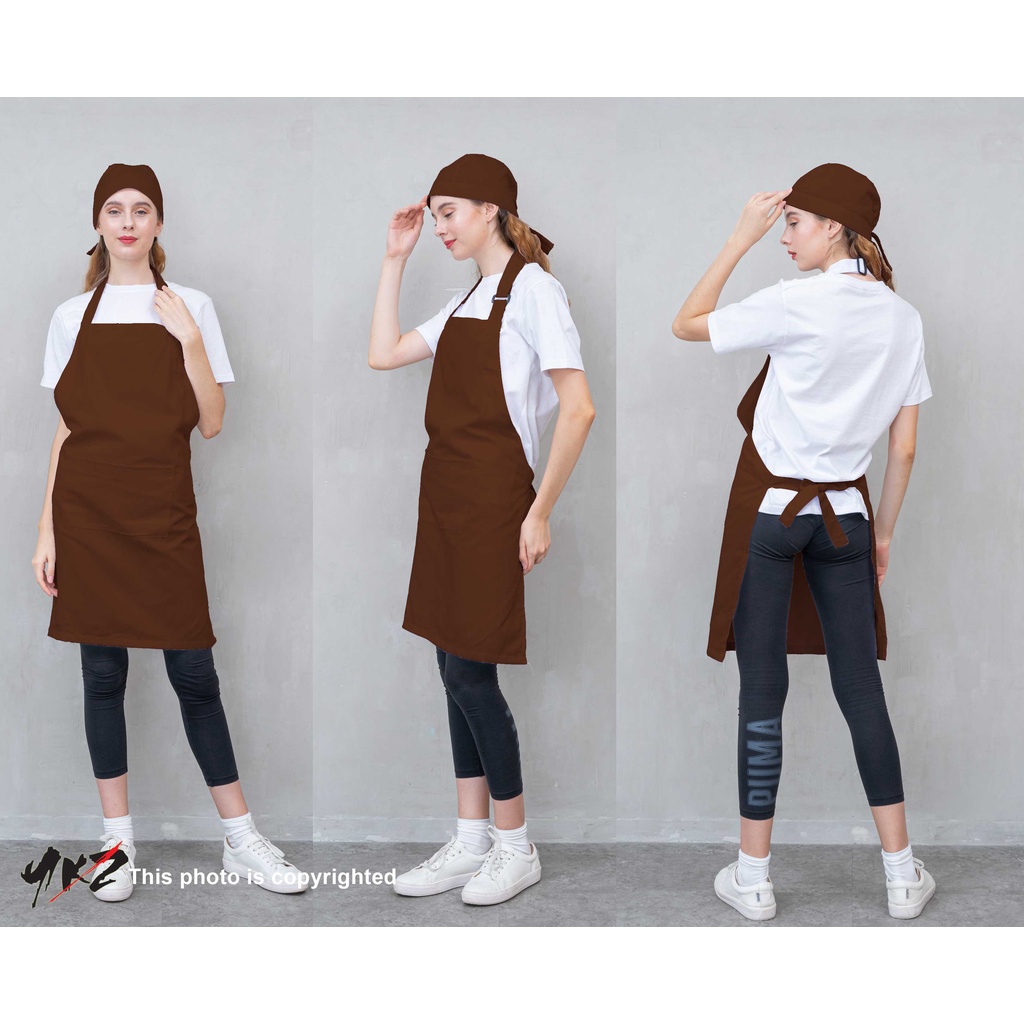 Jual APRON POLOS COKLAT TUA APRON STANDART FOR BARISTA /RESTO/CAFE