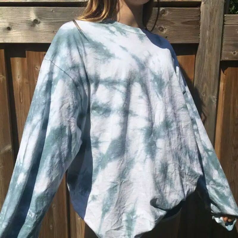 T-Shirt Tie Dye Lengan Panjang/Kaos Lengan Panjang Tie Dye